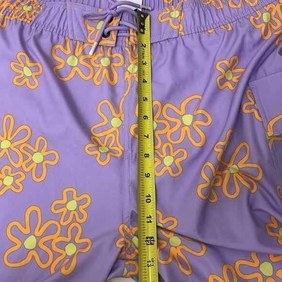 Men’s SVRN Sovereign CODE Swim Trunks Purple Orange Sz XL Elastic Waist 1 Pocket - Picture 7 of 13